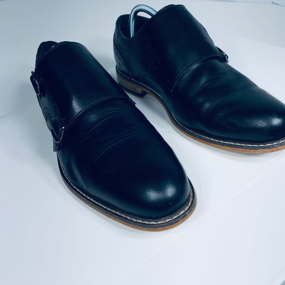 Bar III Jesse Monk-strap Leather Oxfords Black Size 10.5 Wide main image 4